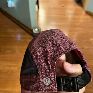 Lululemon pink and Black Surge Run Hat
